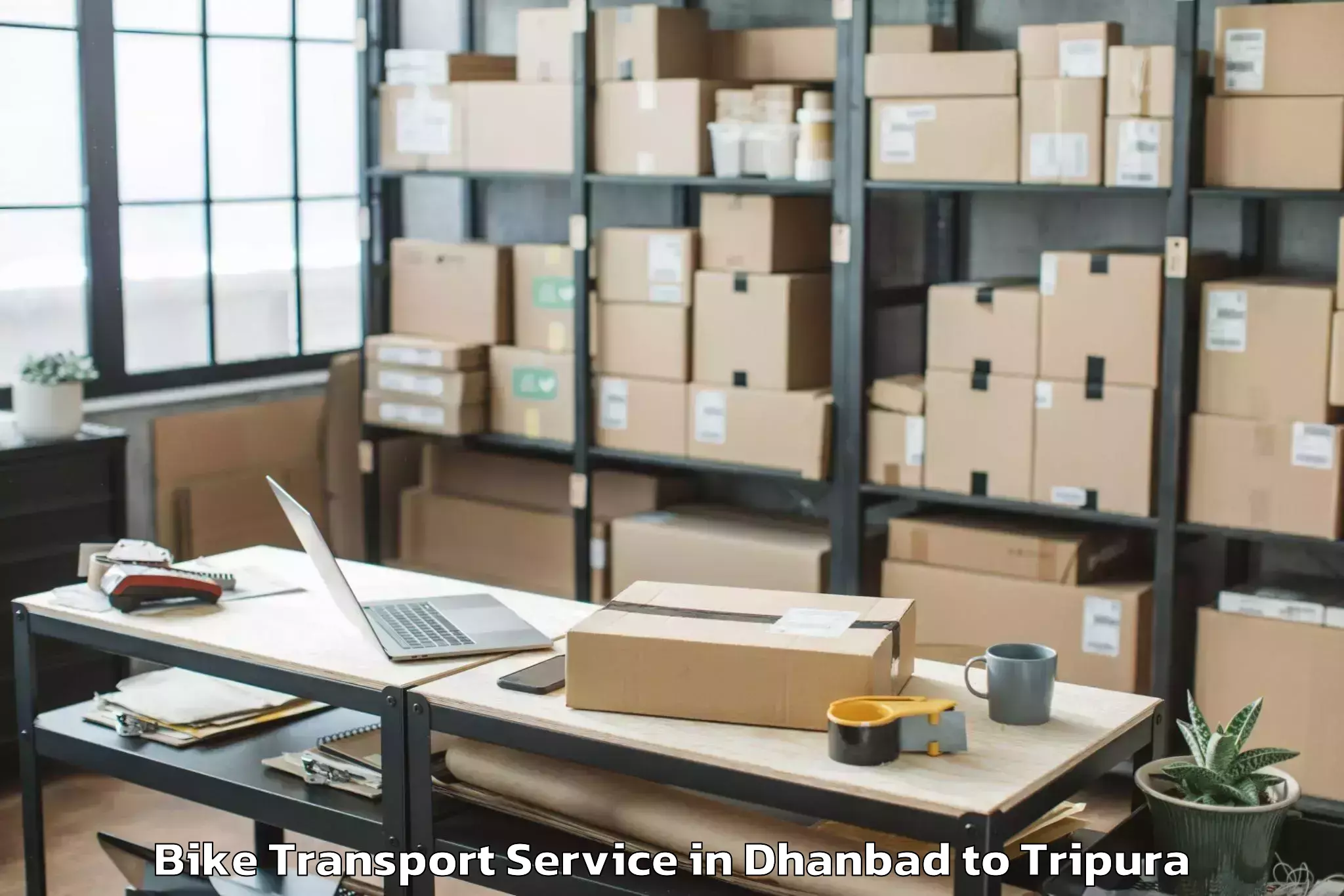 Hassle-Free Dhanbad to Agartala Bike Transport